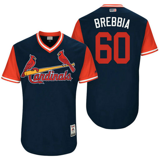 St. Louis Cardinals John Brebbia #60 Brebbia Navy Nickname 2017 Little League Players Weekend Jersey St. Louis Cardinals John Brebbia #60 Brebbia Navy Nickname 2017 Little League Players Weekend Jersey