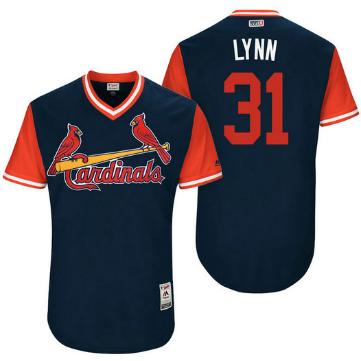 St. Louis Cardinals Lance Lynn #31 Lynn Navy Nickname 2017 Little League Players Weekend Jersey St. Louis Cardinals Lance Lynn #31 Lynn Navy Nickname 2017 Little League Players Weekend Jersey