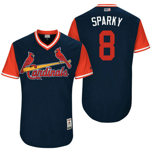 St. Louis Cardinals Mike Leake #8 Sparky Navy Nickname 2017 Little League Players Weekend Jersey