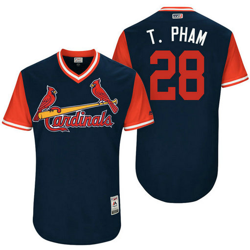 St. Louis Cardinals Tommy Pham #28 T. Pham Navy Nickname 2017 Little League Players Weekend Jersey St. Louis Cardinals Tommy Pham #28 T. Pham Navy Nickname 2017 Little League Players Weekend Jersey