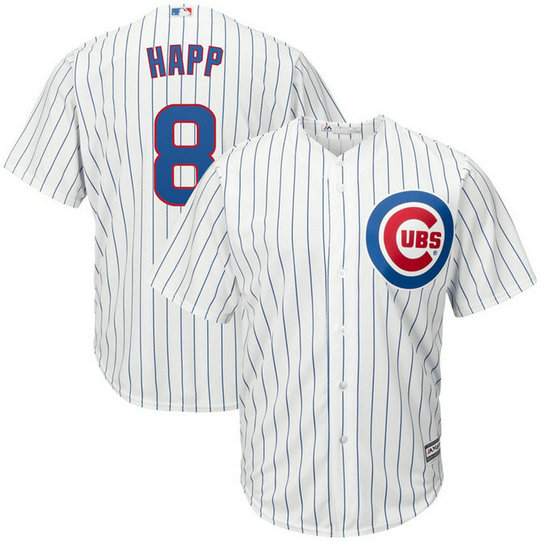 Chicago Cubs #8 Ian Happ Home White Cool Base Jersey