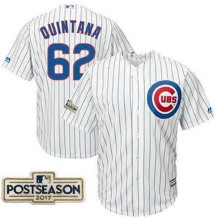 Jose Quintana #62 Chicago Cubs 2017 Postseason White Cool Base Jersey