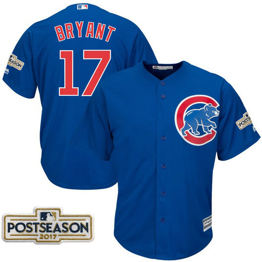 Kris Bryant #17 Chicago Cubs 2017 Postseason Royal Cool Base Jersey Kris Bryant #17 Chicago Cubs 2017 Postseason Royal Cool Base Jersey
