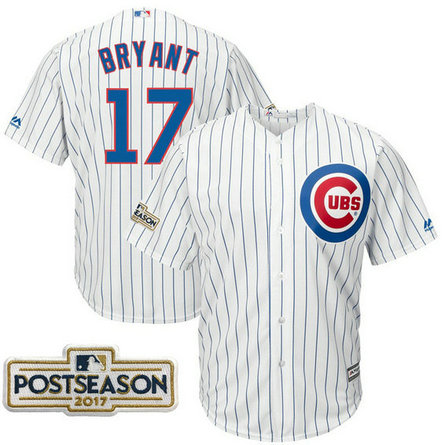 Kris Bryant #17 Chicago Cubs 2017 Postseason White Cool Base Jersey Kris Bryant #17 Chicago Cubs 2017 Postseason White Cool Base Jersey