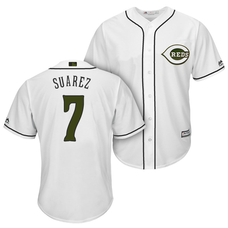 Cincinnati Reds #7 Eugenio Suarez 2018 Alternate White Cool Base Jersey