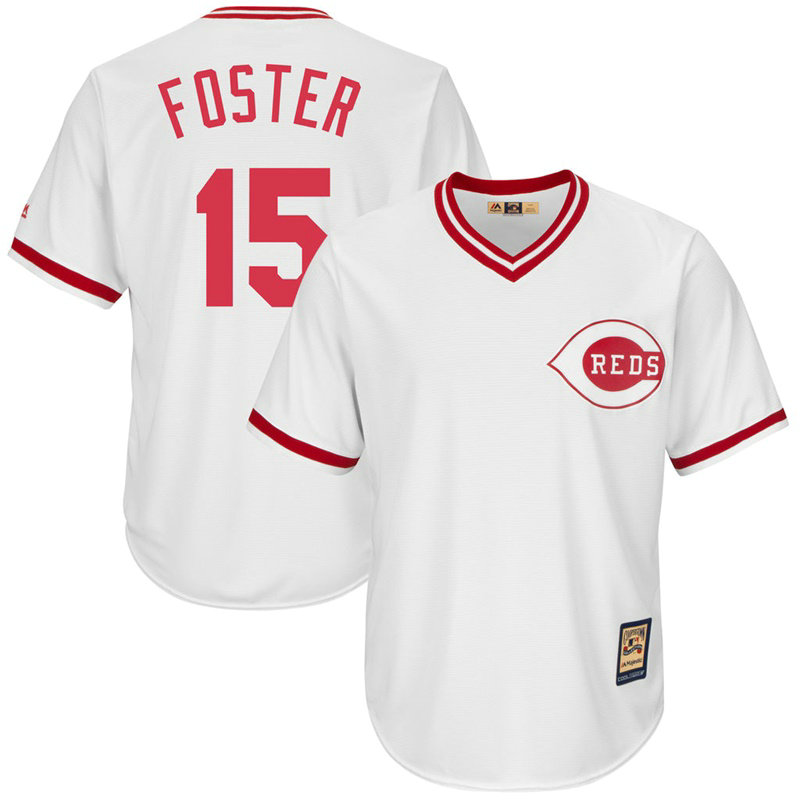George Foster #15 Cincinnati Reds Replica Cooperstown Collection White Cool Base Jersey