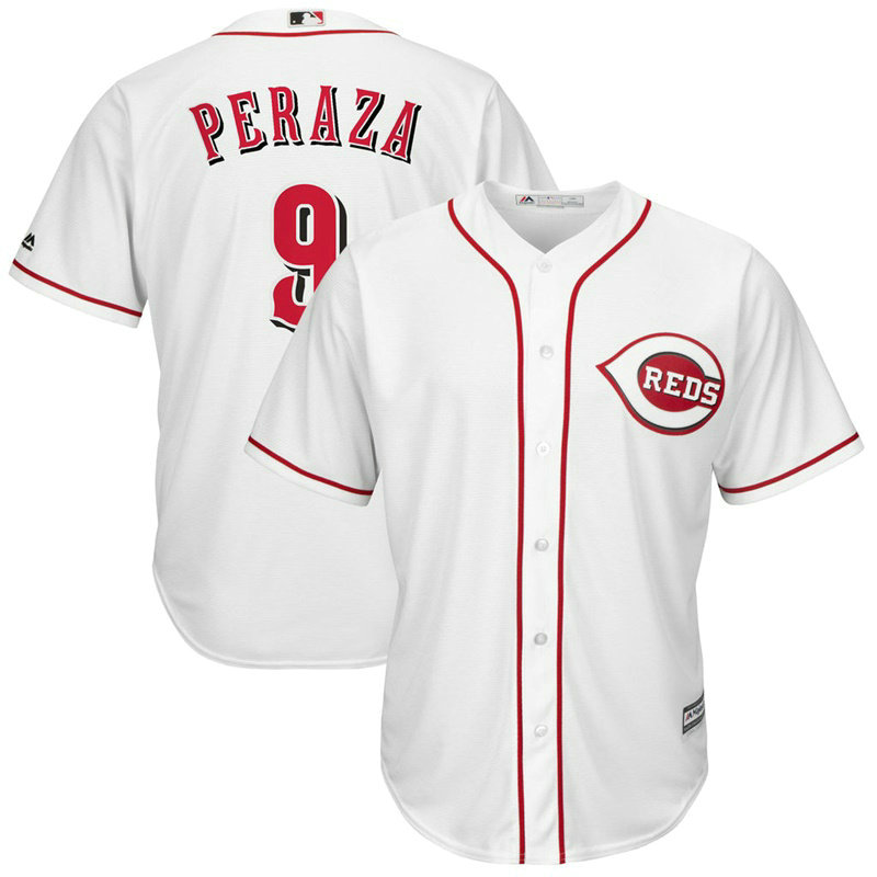Jose Peraza #9 Cincinnati Reds Replica Home White Cool Base Jersey Jose Peraza #9 Cincinnati Reds Replica Home White Cool Base Jersey