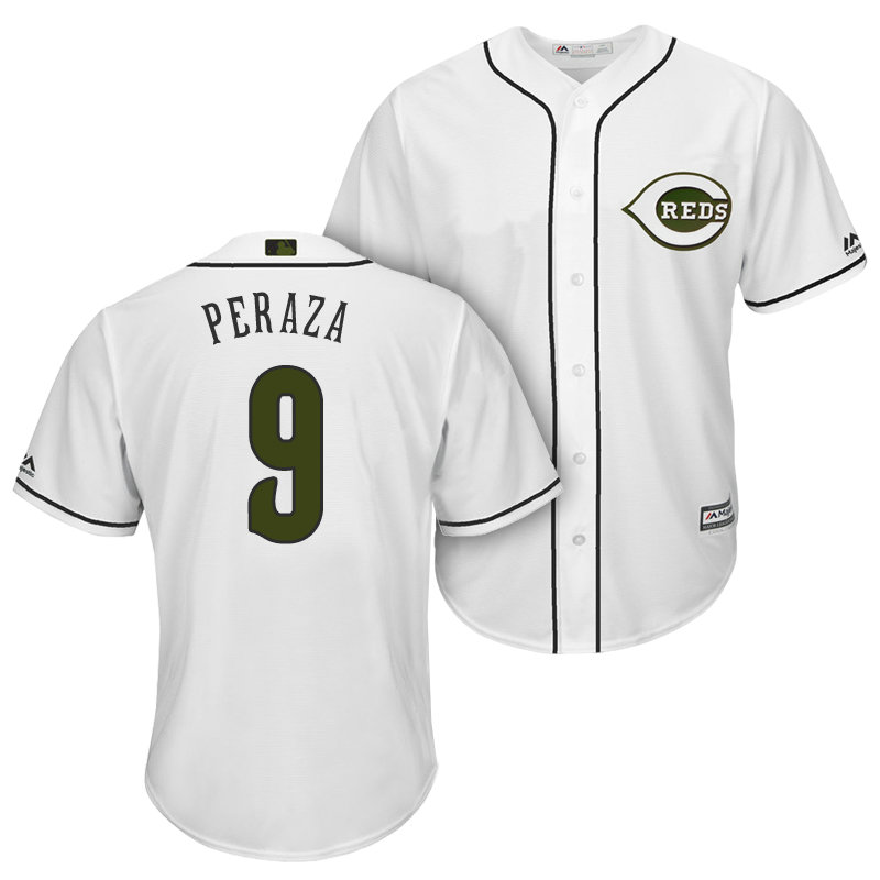 Cincinnati Reds #9 Jose Peraza 2018 Alternate White Cool Base Jersey Cincinnati Reds #9 Jose Peraza 2018 Alternate White Cool Base Jersey