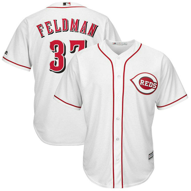 Scott Feldman #37 Cincinnati Reds Replica Home White Cool Base Jersey