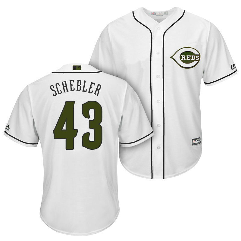 Cincinnati Reds #43 Scott Schebler 2018 Alternate White Cool Base Jersey