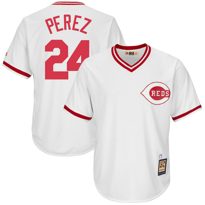 Tony Perez #24 Cincinnati Reds Replica Cooperstown Collection White Cool Base Jersey
