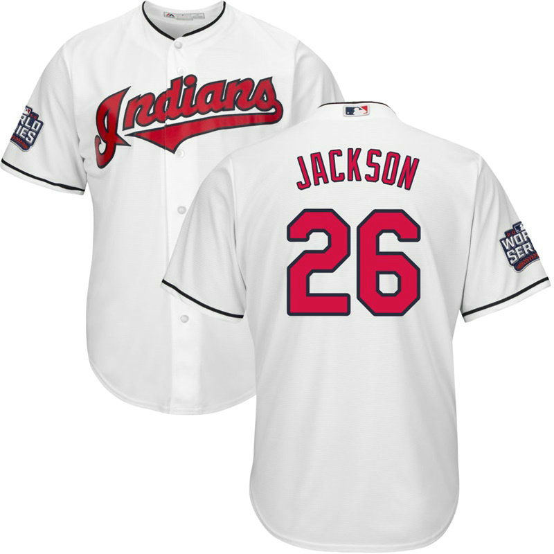 Cleveland Indians #26 Austin Jackson 2016 World Series Bound White Cool Base Jersey Cleveland Indians #26 Austin Jackson 2016 World Series Bound White Cool Base Jersey