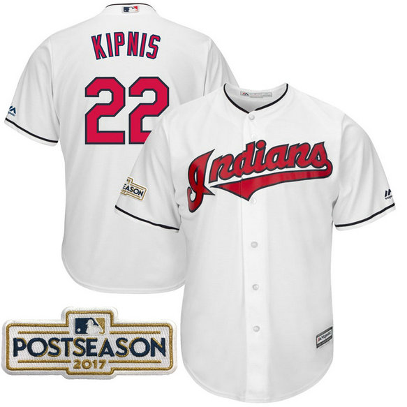 Jason Kipnis #22 Cleveland Indians 2017 Postseason White Cool Base Jersey