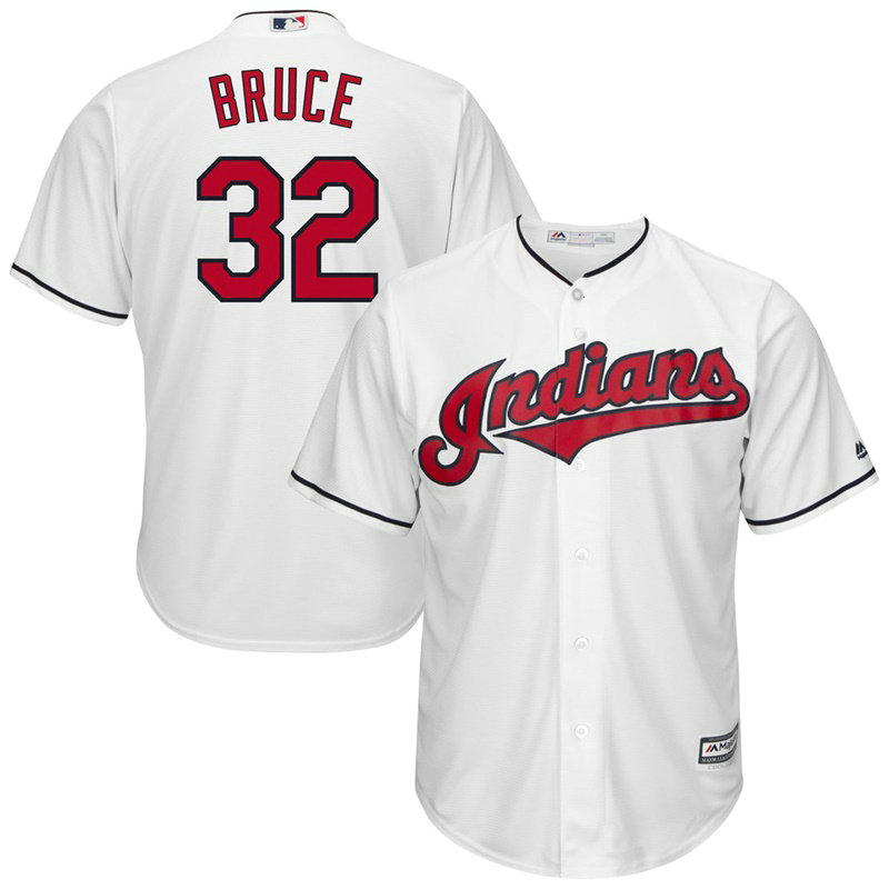 Jay Bruce #32 Cleveland Indians Home White Cool Base Jersey
