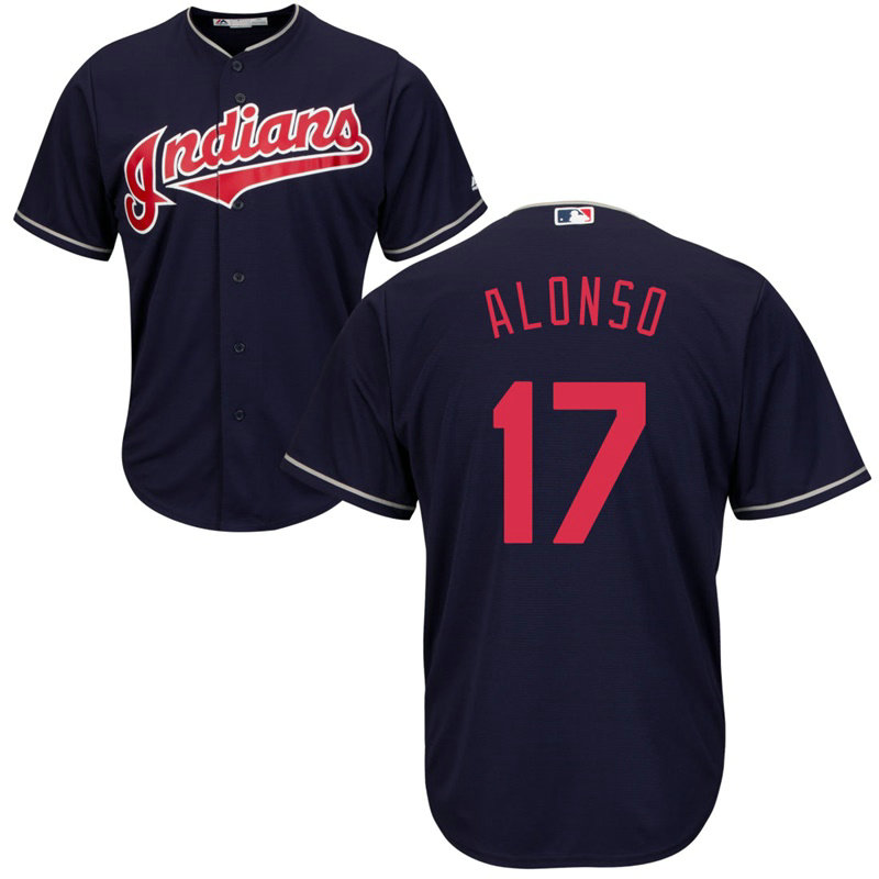 Cleveland Indians #17 Yonder Alonso Alternate Navy Cool Base Jersey