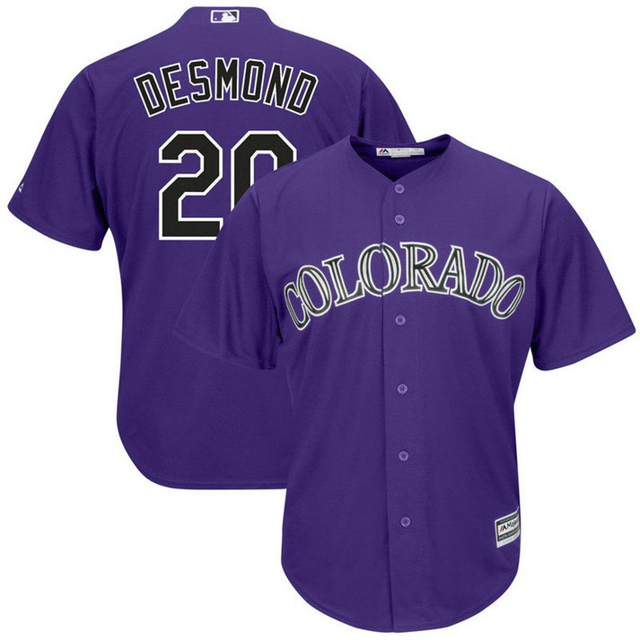 Colorado Rockies #20 Ian Desmond Alternate Purple Cool Base Jersey