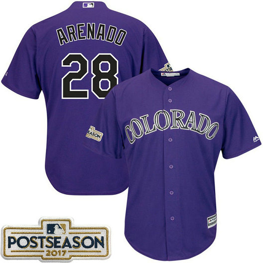 Nolan Arenado #28 Colorado Rockies 2017 Postseason Purple Cool Base Jersey Nolan Arenado #28 Colorado Rockies 2017 Postseason Purple Cool Base Jersey