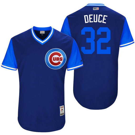Chicago Cubs Brian Duensing #32 Deuce Royal Nickname 2017 Little League Players Weekend Jersey