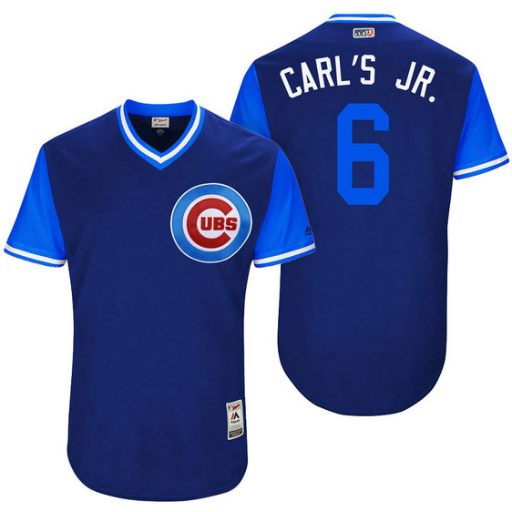 Chicago Cubs Carl Edwards Jr #6 Carl's Jr. Royal Nickname 2017 Little League Players Weekend Jersey
