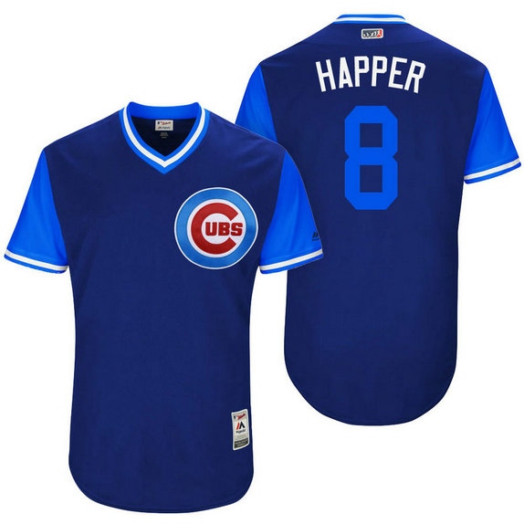 Chicago Cubs Ian Happ #8 Happer Royal Nickname 2017 Little League Players Weekend Jersey