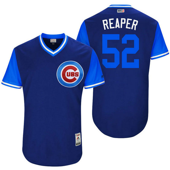 Chicago Cubs Justin Grimm #52 Reaper Royal Nickname 2017 Little League Players Weekend Jersey Chicago Cubs Justin Grimm #52 Reaper Royal Nickname 2017 Little League Players Weekend Jersey