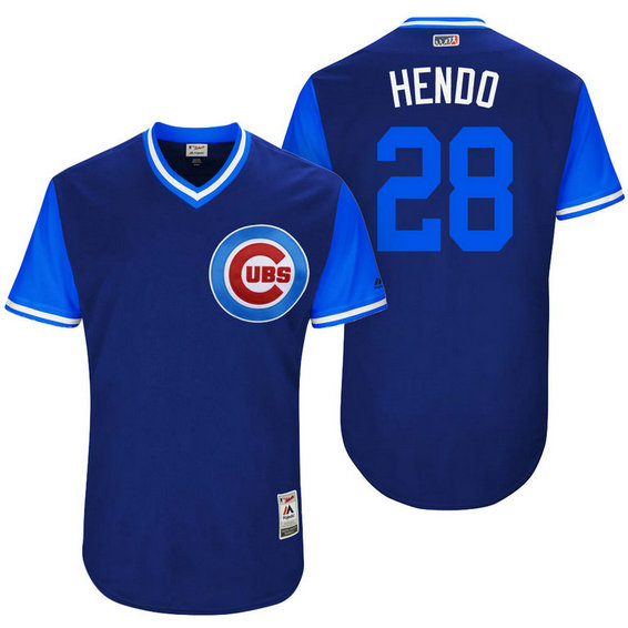 Chicago Cubs Kyle Hendricks #28 Hendo Royal Nickname 2017 Little League Players Weekend Jersey
