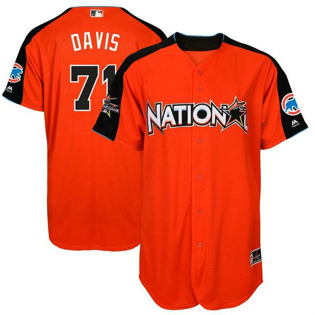Chicago Cubs Wade Davis #71 Orange Home Run Derby 2017 All-Star American League Jersey