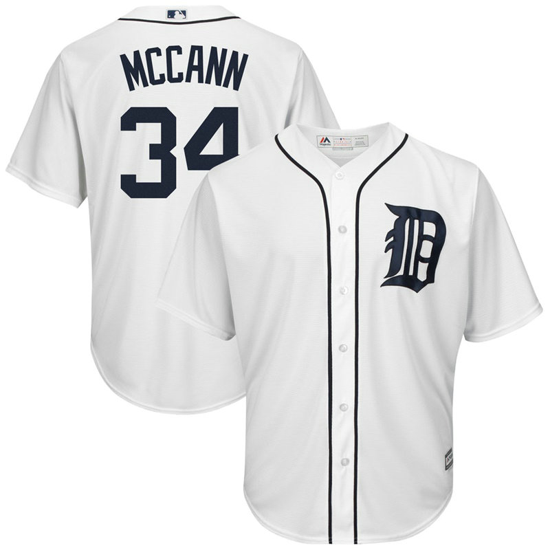 Detroit Tigers #34 James McCann Home White Cool Base Jersey Detroit Tigers #34 James McCann Home White Cool Base Jersey