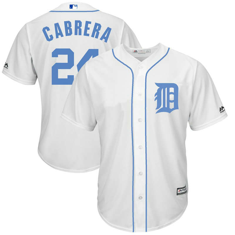 Detroit Tigers #24 Miguel Cabrera White Cool Base Jersey 2017 Father's Day Detroit Tigers #24 Miguel Cabrera White Cool Base Jersey 2017 Father's Day
