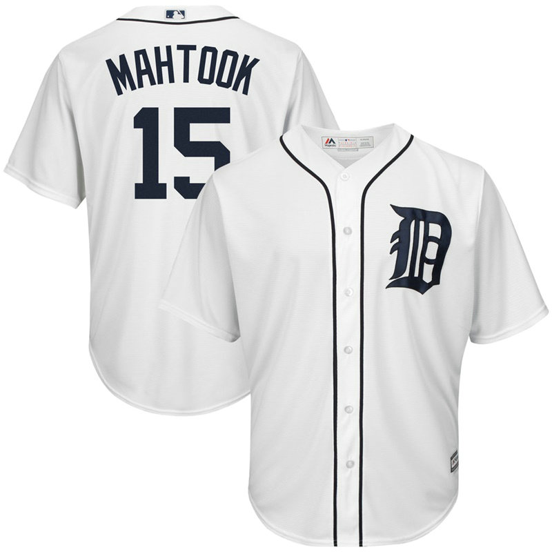 Mikie Mahtook #15 Detroit Tigers Home White Cool Base Jersey
