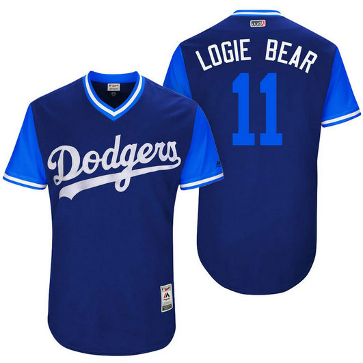 Los Angeles Dodgers Logan Forsythe #11 Logie Bear Royal Nickname 2017 Little League Players Weekend Jersey Los Angeles Dodgers Logan Forsythe #11 Logie Bear Royal Nickname 2017 Little League Players Weekend Jersey