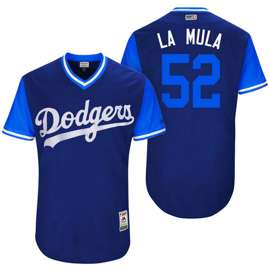 Los Angeles Dodgers Pedro Baez #52 La Mula Royal Nickname 2017 Little League Players Weekend Jersey Los Angeles Dodgers Pedro Baez #52 La Mula Royal Nickname 2017 Little League Players Weekend Jersey