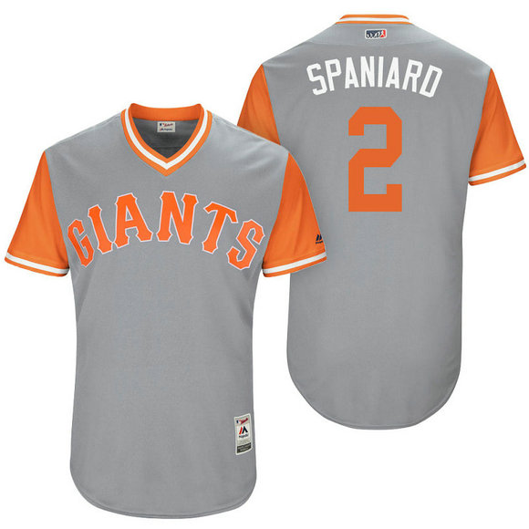 San Francisco Giants Denard Span #2 Spaniard Grey Nickname 2017 Little League Players Weekend Jersey