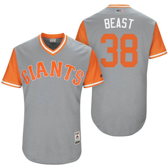 San Francisco Giants Michael Morse #38 Beast Grey Nickname 2017 Little League Players Weekend Jersey San Francisco Giants Michael Morse #38 Beast Grey Nickname 2017 Little League Players Weekend Jersey