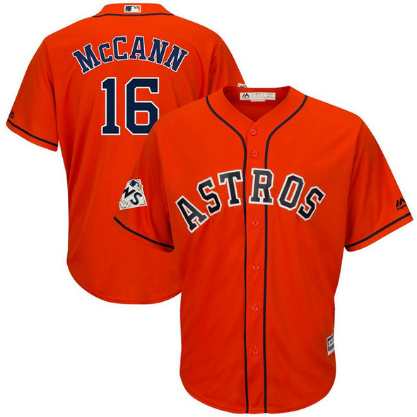 Brian McCann #16 Houston Astros 2017 World Series Bound Orange Cool Base Jersey