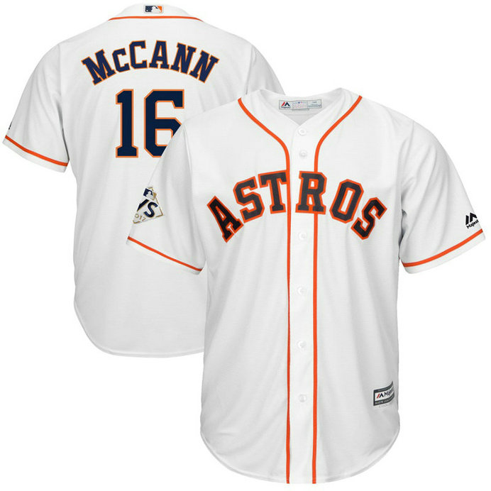 Brian McCann #16 Houston Astros 2017 World Series Bound White Cool Base Jersey