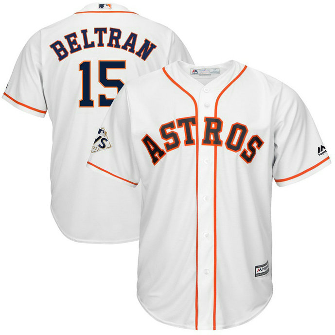 Carlos Beltran #15 Houston Astros 2017 World Series Bound White Cool Base Jersey