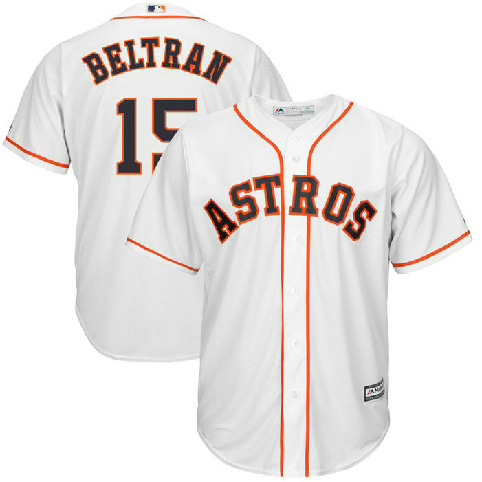 Houston Astros #15 Carlos Beltran Home White Cool Base Jersey