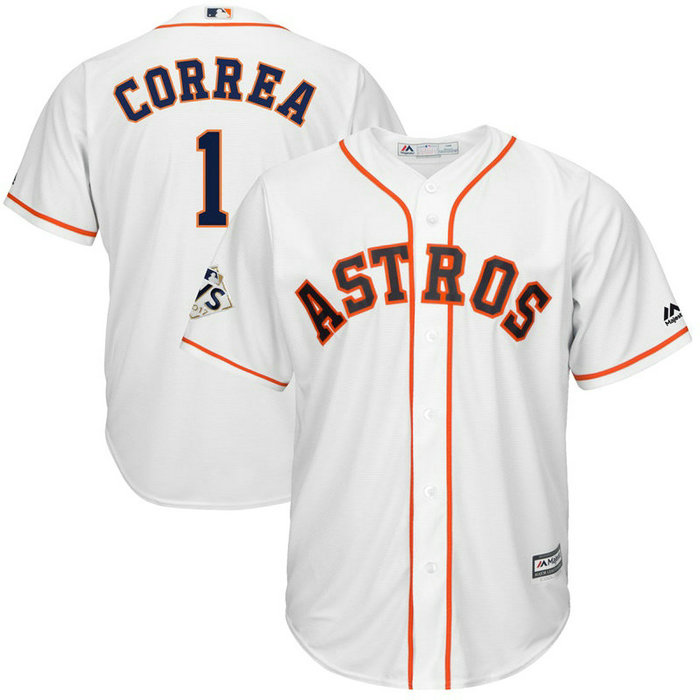 Carlos Correa #1 Houston Astros 2017 World Series Bound White Cool Base Jersey
