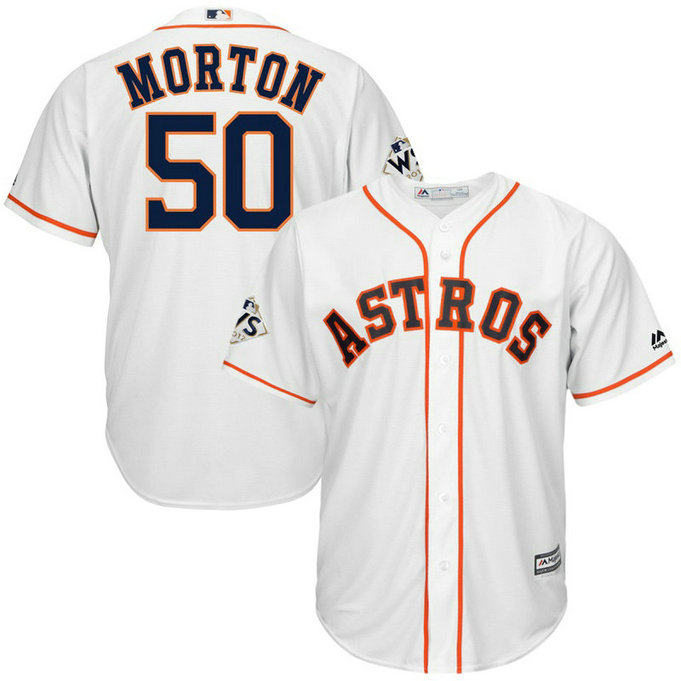 Charlie Morton #50 Houston Astros 2017 World Series Bound White Cool Base Jersey
