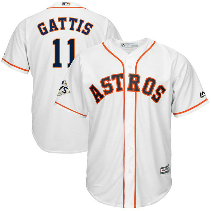 Evan Gattis #11 Houston Astros 2017 World Series Bound White Cool Base Jersey