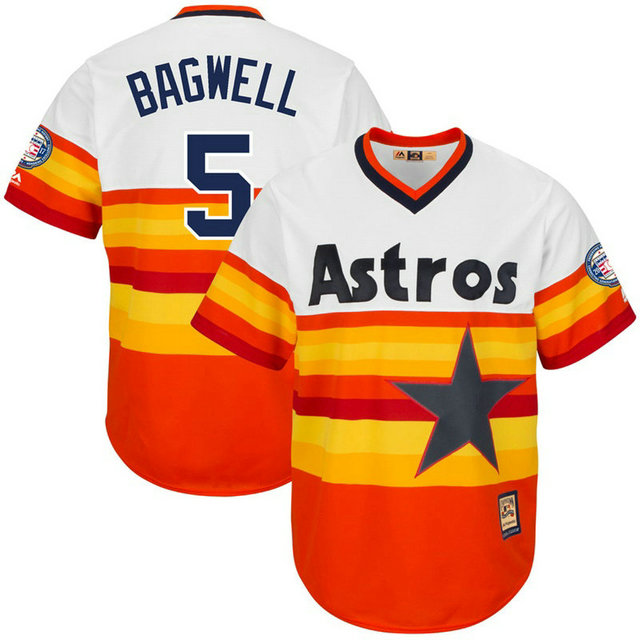 Houston Astros #5 Jeff Bagwell 2017 Hall of Fame Cooperstown Collection Patch Orange Cool Base Jersey Houston Astros #5 Jeff Bagwell 2017 Hall of Fame Cooperstown Collection Patch Orange Cool Base Jersey