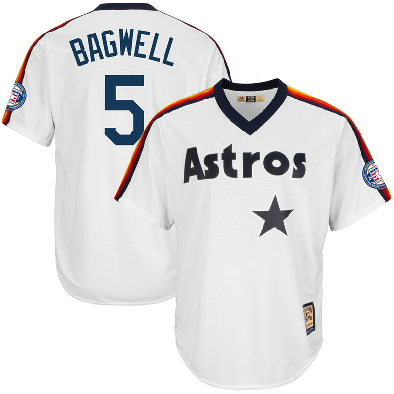 Houston Astros #5 Jeff Bagwell 2017 Hall of Fame Cooperstown Collection Patch White Cool Base Jersey Houston Astros #5 Jeff Bagwell 2017 Hall of Fame Cooperstown Collection Patch White Cool Base Jersey