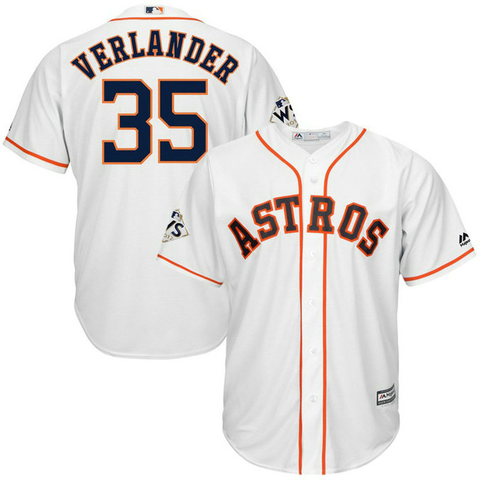 Justin Verlander #35 Houston Astros 2017 World Series Bound White Cool Base Jersey Justin Verlander #35 Houston Astros 2017 World Series Bound White Cool Base Jersey