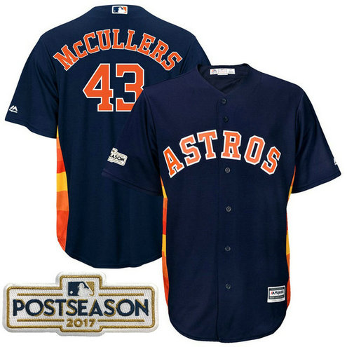 Lance McCullers #43 Houston Astros 2017 Postseason Navy Cool Base Jersey