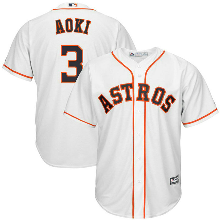 Norichika Aoki #3 Houston Astros Replica Home White Cool Base Jersey