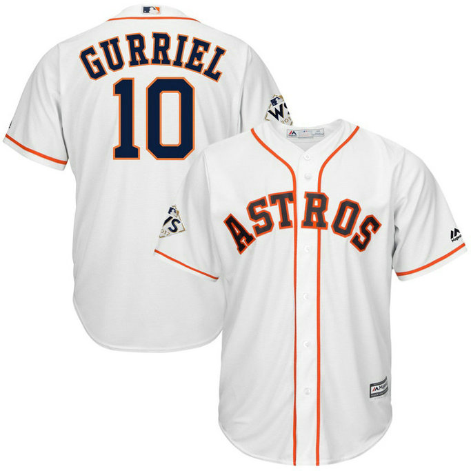 Yuli Gurriel #10 Houston Astros 2017 World Series Bound White Cool Base Jersey Yuli Gurriel #10 Houston Astros 2017 World Series Bound White Cool Base Jersey