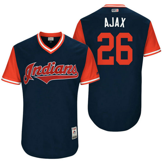 Cleveland Indians Austin Jackson #26 Ajax Navy Nickname 2017 Little League Players Weekend Jersey Cleveland Indians Austin Jackson #26 Ajax Navy Nickname 2017 Little League Players Weekend Jersey