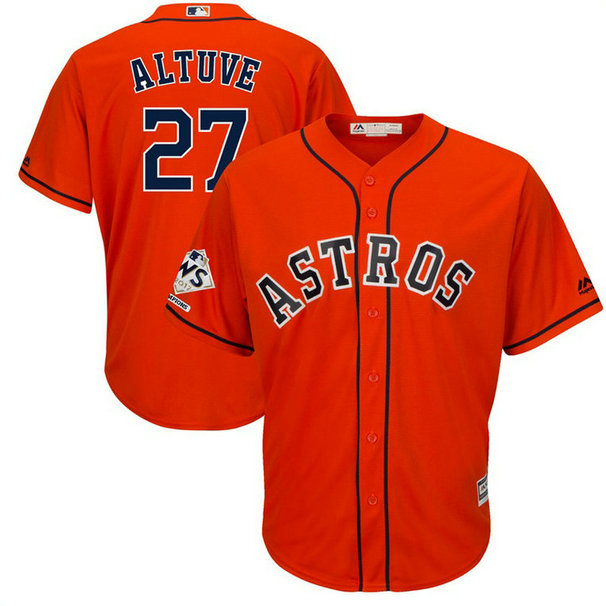 Houston Astros Jose Altuve #27 Orange 2017 World Series Champions Patch Cool Base Jersey Houston Astros Jose Altuve #27 Orange 2017 World Series Champions Patch Cool Base Jersey