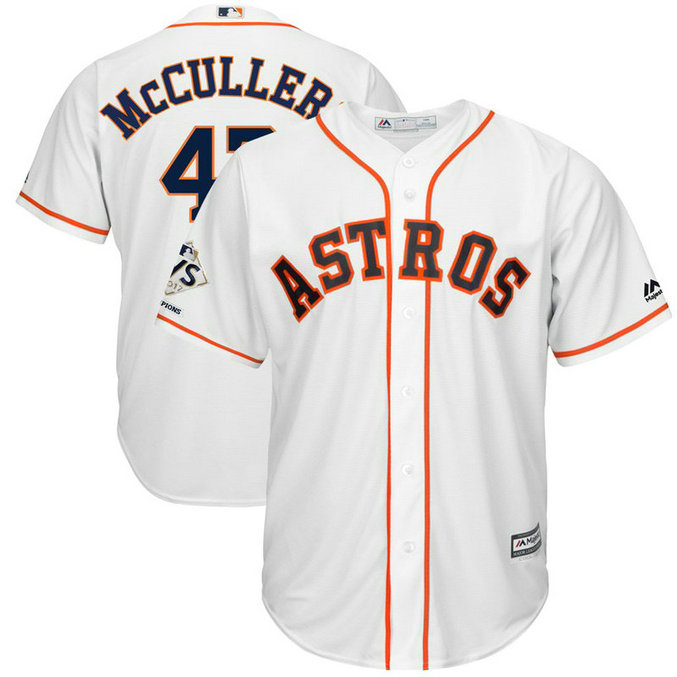 Houston Astros Lance McCullers #43 White 2017 World Series Champions Patch Cool Base Jersey
